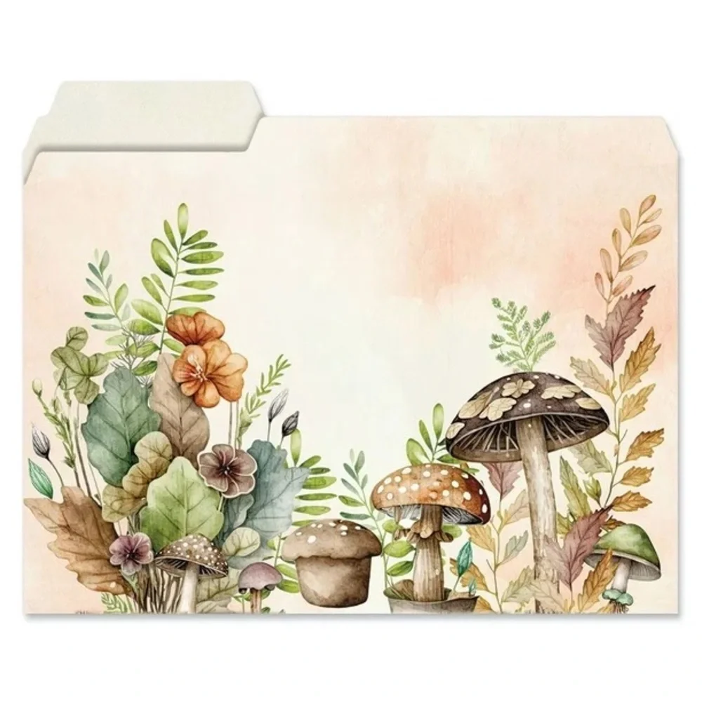 Floral and Mushroom File Folders, NWT